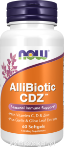 NOW Foods AlliBiotic CDZ™ Softgels cynk d3 oliwka