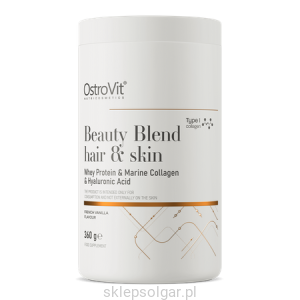 OstroVit Beauty Blend Hair & Skin 360 g francuskiej wanilii kolagen kwas hialuronowy biotyna