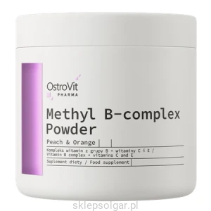 OstroVit Pharma Methyl B-complex Powder 180 g brzoskwiniowo-pomarańczowy Inulina Cholina Paba