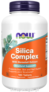 NOW Foods Silica Complex – 180 tabletek Krzemionka Bor Skrzyp 
