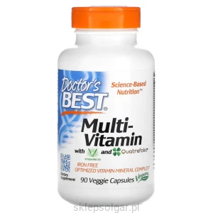 Doctor's Best Multi-Vitamin with Vitashine D3 and Quatrefolic, 90 Veggie Zestaw Witamin i Minerałów bez Żelaza