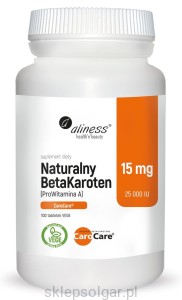 Aliness Naturalny BetaKaroten 14 mg (ProWitamina A 23 333 IU) x 100 tab. vege