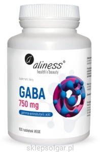  Aliness GABA (Gamma amino butyric acid) 750 mg x 100 Vege tabs 