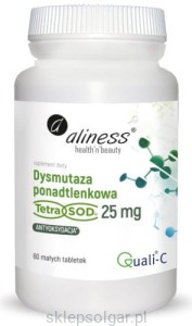  Aliness Dysmutaza ponadtlenkowa (Tetra Sod) 25 mg x 60 vege tabs 