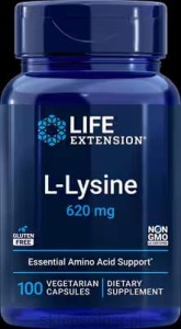 Life Extension L-Lysine 620 mg, 100 vegetarian L-lizyna