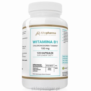Altopharma WITAMINA B1 100mg TIAMINA + PREBIOTYK PRODUKT WEGE 120 kapsułek
