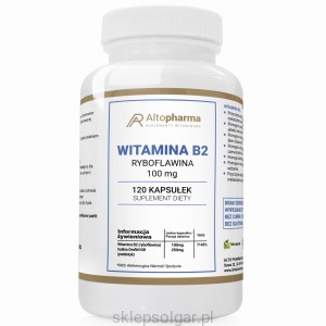 Alto pharma WITAMINA B2 100mg RYBOFLAWINA + PREBIOTYK PRODUKT WEGE 120 kapsułek