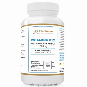 Alto pharma WITAMINA B12 METYLOKOBOLAMINA 1000µg PRODUKT WEGE 120 kapsułek