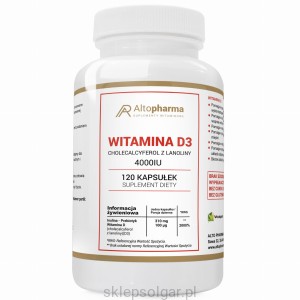 Alto pharma WITAMINA D3 4000IU 100µg MEGA DAWKA + PREBIOTYK 120 kapsułek