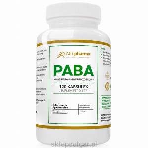 Alto pharma PABA Witamina B10 500mg Skóra Włosy Paznokcie WIECZNA MŁODOŚĆ Vege 120 kapsułek