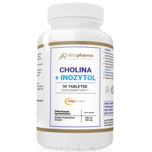 Alto pharma VitaCholine 300mg + Inozytol 300mg CHOLINA WZCMOCNIJ PAMIĘĆ WĄTROBA 90 tabletek