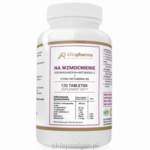Alto pharma NA WZMOCNIENIE Ashwagandha + Cynk + Witamina C+ Witamina B6 120 tabletek