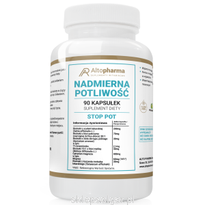 Alto pharma NADMIERNA POTLIWOŚĆ Skrzyp Szałwia Melisa Pokrzywa Mniszek STOP POT PRODUKT WEGE 90 kapsułek