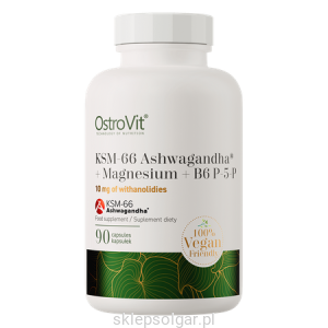 OstroVit KSM-66 Ashwagandha® + Magnez + B6 P-5-P VEGE 90 kapsułek