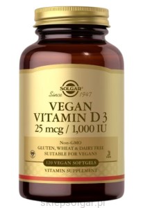 Solgar Vegan D3 25 mcg (1000 IU) - Witamina D3 (120 kaps.)
