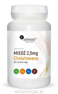 Aliness Miedź chelatowana 2,5 mg x 100 Vege tabs.