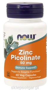 NOW Foods Cynk Pikolinian 50mg 60kaps  