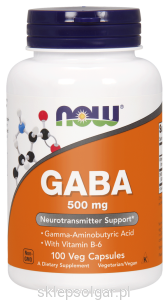 NOW Foods GABA – kwas Gamma-aminomasłowy 500 mg 100kaps