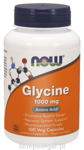 NOW Foods Glicyna 1000 mg – 100 kapsułek