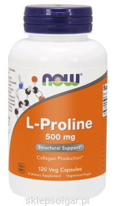 NOW Foods L-prolina 500 mg – 120 kapsułek