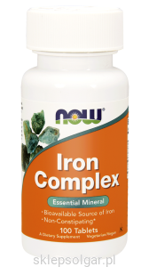 NOW Foods Iron Complex – 100 tabletek  Żelazo