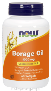 NOW Foods Borage Oil – Olej z ogórecznika 1000 mg – 60 kapsułek