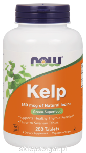 NOW Foods Kelp – Algi morskie – 200 tab Jod