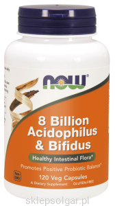 NOW Foods  Acidofilus i Bifidus, 8 miliardów – probiotyk – 120 kaps