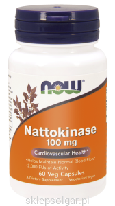 NOW Foods Nattokinaza 100 mg – Ekstrakt ze sfermentowanego nasienia soi – 60 kaps