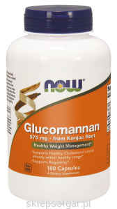 NOW Foods Glucomannan – błonnik z korzenia Konjac – 575 mg – 180 kaps