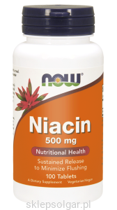 NOW Foods Niacyna 500 mg (Witamina B3) – 100 tab