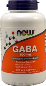 NOW Foods GABA – kwas Gamma-aminomasłowy 500 mg 200kaps