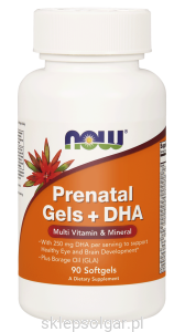NOW Foods Prenatal Gels + DHA – Multiwitaminy i Minerały – 90 kaps