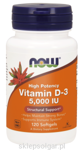 NOW Foods Witamina D-3 5000 IU 120 kaps