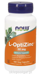 NOW Foods L- OptiZinc® 30 mg – chelat cynku i miedzi – 100 kaps