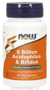 NOW Foods  Acidofilus i Bifidus, 8 miliardów – probiotyk Acidophilus – 60kaps