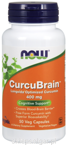 NOW Foods CurcuBrain™ 400 mg – 50 kap Kurkuma Kurkumina