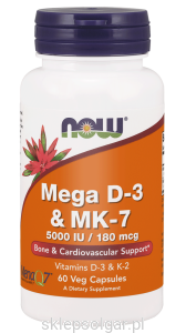 NOW Foods Mega D-3 & MK-7 – 60 kaps D3K2 K-2