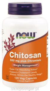 NOW Foods Chitosan 500 mg + Chrom – 120 kaps