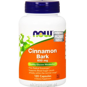 NOW Foods Cinnamon Bark – Cynamon 600 mg 120 kaps