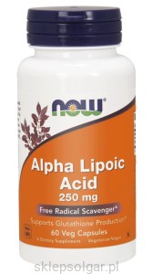 NOW Foods Alpha Lipoic Acid 250 mg Alfa Kwas ALA 60 kaps