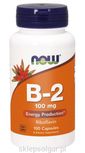 NOW Foods Witamina B-2 (Ryboflawina) 100 mg – 100 kaps