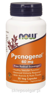 NOW Foods Pycnogenol® wyciąg z kory sosny śródziemnomorskiej 60 mg – 50 kap