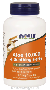 NOW Foods Aloe 10,000 & Zioła – 90 kaps Wiąz Prawoślaz