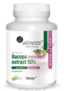 Aliness Bacopa monnieri extract 50%, 500 mg x 100 Vege Caps