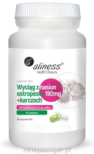 Aliness Ekstrakt z nasion ostropestu 190 mg+karczoch x 100 Vege caps