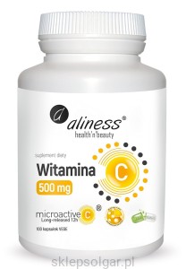 Aliness  Witamina C 500 mg, micoractive 12h x 100 Vege caps
