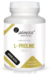 L-Proline 500 mg x 100 Vege caps. Aliness Prolina