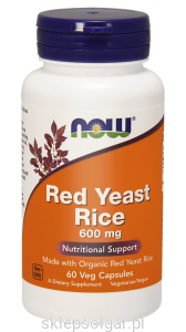 NOW Red Yeast Rice 600 mg – 60 kaps Czerwony Ryż