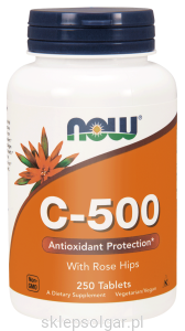 NOW Foods Witamina C- 500 mg / 250 tab + dzika róża